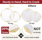 Hioasis 210 Pcs Clear Gold Plates for Party - Image 3