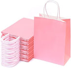 Nexmint Pink Gift Bags 8"x10.5": 96 Pack Bulk Medium Kraft Paper Bags with Handle. Great for Birthdays,Baby Shower,Gifts,Gender Reveal,Party Favors,Treats,Goodies,Shopping,Business,Retail,Bakery - Image 3