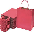 Nexmint Poinsetta Red Christmas Gift Bag Medium 8"x10.5": 96 Pack Bulk Medium Karft Paper Bags with Handle. Great for Holidays,Gifts,Party Favors,Treats,Goodies,Candies,Shopping,Business,Retail - Image 4