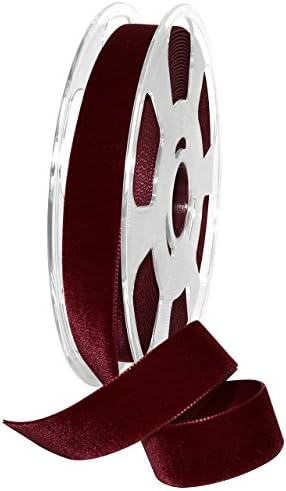 Morex Ribbon Nylon, 7/8 inch by 11 Yards, Merlot, Item 01225/10-614 Nylvalour Velvet Ribbon, 7/8" x 11 yd, by MorexRibbon