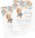 All Ewired Up We Can Bearly Wait Baby Shower Invitation, Blue Teddy Bear Baby Shower Invite, Library, Diaper Raffle, Balloons, Personalized Large 5X7 by AllEwiredUp
