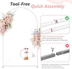 EMART 8/7.2/6.6Ft White Arch Backdrop Stand Set 3 for Wedding Party Balloon Wedding Arch with 12 Ground Nails&6 Water Bags, Arched Backdrop Stand for Birthday, Baby Shower, Graduation, Festival Decor - Image 2