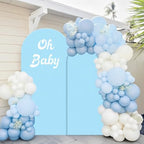 Set of 2 Arch Backdrop Covers 7.2FT, 6FT Blue and Oh Baby Decal Sign - Adjustable Spandex Arch Covers Stretchy Backdrop for Wedding Birthday Party Baby Shower Banquet Decoration - Image 6