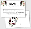 RSVP Postcards (Set of 50) 4"X6" Blank with Mailing Side,RSVP Reply Response Cards for Wedding Floral & Leaves Print Return Cards by Inkdotpot