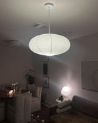 White Oval Paper Lanterns, 22in Large Hanging Paper Lantern Shade, 2 Pack - Image 2