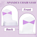 MDS Pack of 100 Spandex Chair Sashes Without Slider Buckles – Light Purple - Image 4