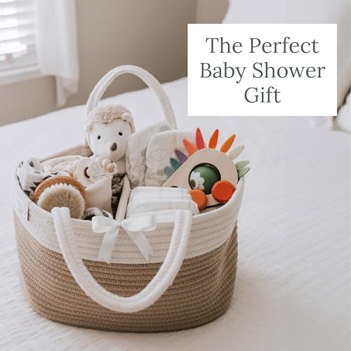 Natemia Baby Diaper Caddy Organizer - Baby Shower Basket for Gifts - Nursery Storage for Diapers, Wipes, Breast Pump - Portable Organizer and Gift Bag - Newborn Essentials - Image 6