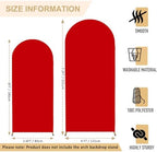 FANPROMS Wedding Arch Covers Set of 2 Red Arch Cover 6FT 7.2FT Spandex Arch Cover for Metal Frame Stand Balloon Arched Stand Cover Round Top Arch Covers for Wedding Birthday Party Decorations - Image 3