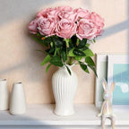 48 PCS Dusty Pink Roses Artificial Flowers, Silk - Image 3
