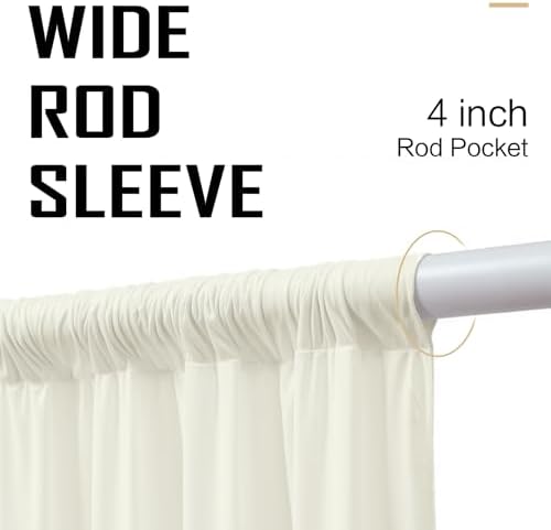 gogoparti 10ft x 12ft Ivory Wrinkle-Free Backdrop Curtain for Wedding Parties, Thick Polyester 2 Panels 5x12ft for Wedding Birthday Baby Shower Halloween Photography Party Background - Image 4
