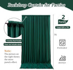 10 x 7 Feet Dark Green Backdrop Curtain for Partie, Background Curtains for Photoshoot, Birthday, Wedding, Halloween, Thanksgiving, Christmas Day, New Year Party Decorations 5Ft x 7Ft, 2 Panels - Image 2