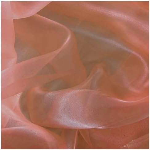 95 Yard Organza Fabric 44" Wide for Wedding Event Décor - Coral Peach - Image 4