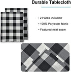 Hiasan Checkered Tablecloth Rectangle 2 Pack 52 x 70 inch, Black and White - Image 3