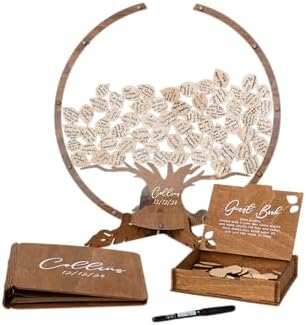2B1WEDDING Personalized Wedding Guest Book Alternative with Tree Leaves by 2B1WEDDING