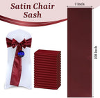 MDS® Pack of 75 Satin Chair Sashes for Wedding & Events – Maroon - Image 3
