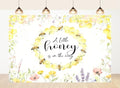 10x8ft Fabric A Little Honey is On The Way Baby Shower Backdrop Bee Honeycomb Watercolor Wild Floral Background for Baby Shower Party Decorations Wall Tapestry Photo Shoot Studio Props by wigshumanhair