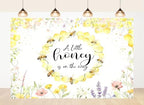 10x8ft Fabric A Little Honey is On The Way Baby Shower Backdrop Bee Honeycomb Watercolor Wild Floral Background for Baby Shower Party Decorations Wall Tapestry Photo Shoot Studio Props by wigshumanhair