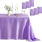 6 Pack Square Satin Table Cover, 52 x 52 Inches, Light Purple by Counfeisly