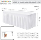 4 Pack White Spandex Table Covers 4ft Rectangle Ruffle Skirts for Party - Image 5