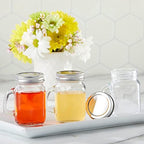 Kate Aspen 36PCS Small 4 oz. Glass Jars with Lids and Handles, Mini Mason Jars Mugs, Drinking Glass and DIY Favor Decor, Wide Mouth by KateAspen