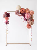 PapaKit 16pc Dusty Rose & Rose Gold Party Decorations - Premium Tissue Paper Pom Poms, Honeycomb Balls & Accordion Lanterns - Elegant Backdrop for Weddings, Bridal Showers, Baby Showers & Birthdays by PapaKitCreativeDecoration
