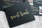 Paper 'n Such Graduation Party Black Guest Book with Blank Pages for Polaroid Pictures, Funeral, Wedding Reception, Birthday, Bridal or Baby Shower, Vacation House Guestbook -Spiral Hardcover - Image 2