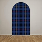 Arch Backdrop Cover Tartan Plaid Baby Shower Arch Stand Stretchy Cover for Bear Theme Boys Birthday Party Fiesta Decorations (7.2x4ft Cover,Blue33) - Image 2