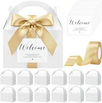 Maitys 50 Set Welcome Boxes for Wedding Guests 9x6x6 Gable Boxes, Gold by Maitys