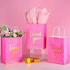 Tinlade 30 Pcs Thank You Gift Bags Small with Tissue,Rose Red - Image 3