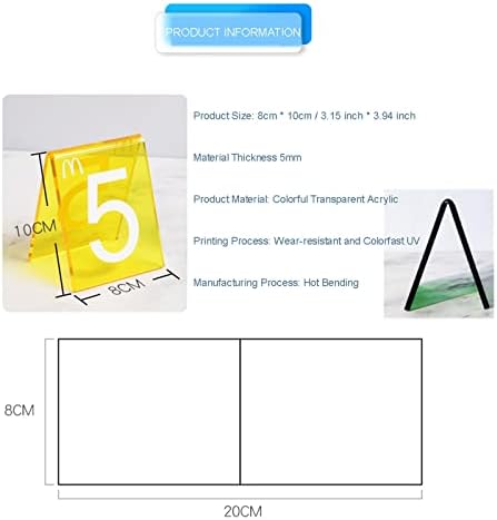 Acrylic Table Numbers, Tent Style Table Signs, Set of 6 Colorful Panel Desk Signs, Best for Rustic Receptions, Banquets Cafés Restaurants Hotel(Orange 13 18) - Image 3