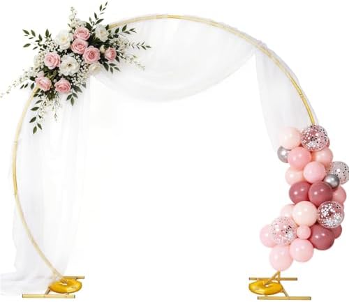 EMART Round Backdrop Stand 8FT Gold Balloon Arch Stand Metal Circle Arch by EMART