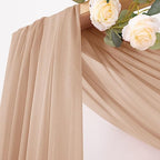 Sheer Gauze Wedding Arch Draping Fabric 29" x 20 FT 4 Panels Nude - Image 2