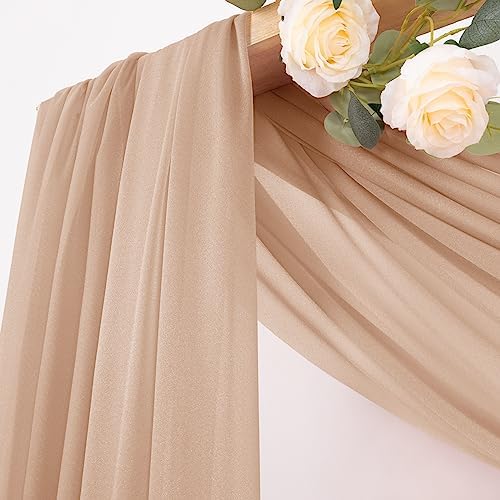 Sheer Gauze Wedding Arch Draping Fabric 29" x 20 FT 4 Panels Nude - Image 2