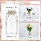 6 Pack Mason Jar Vases for Centerpieces, Clear Glass Flower Vase - Image 2