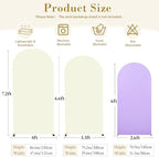 Beige and Purple Arch Cover 3 Set-7.2FT, 6.6FT, 6FT Arch Backdrop Cover Spandex Fitted 2- Color Fabric Arch Stand Covers for Baby Shower Birthday Party Wedding Bridal Shower Photo Background - Image 6