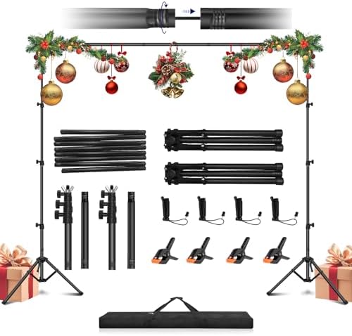 Jiang&Rong Portable Reverse-Folding Backdrop Stand Kit 10ft x 6.5ft(W x H) by JiangRong