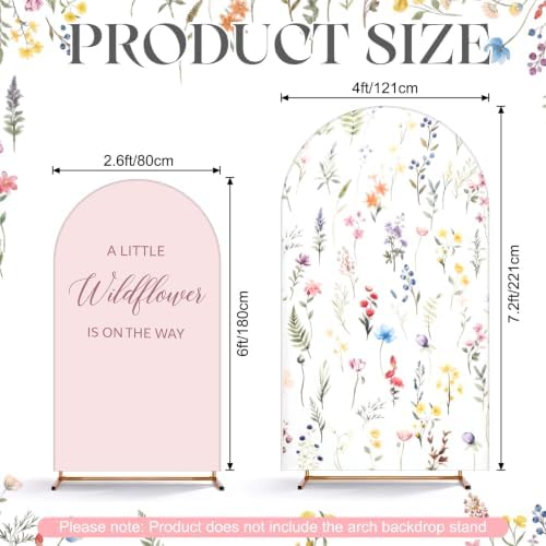 Mindsoft 2 Pcs Wildflower Arch Cover Backdrop, Pink - Image 2