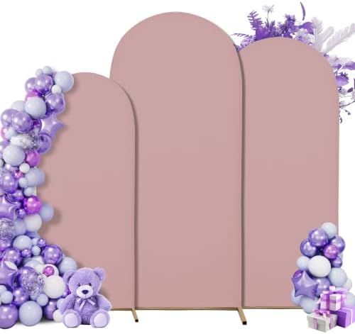 Set of 3 Stretchy Wedding Arch Backdrop Covers, 7.2FT, 6.6FT & 6FT by SUKAIKEQA