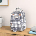 RUVALINO Diaper Bag Backpack, Multifunction Travel Pack Maternity Baby Changing Bags, Large Capacity, Waterproof, Blue Plaid - Image 2