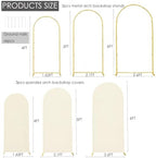 3 Metal Arch Backdrop Stands with Beige Covers, 4/5/6FT - Image 3