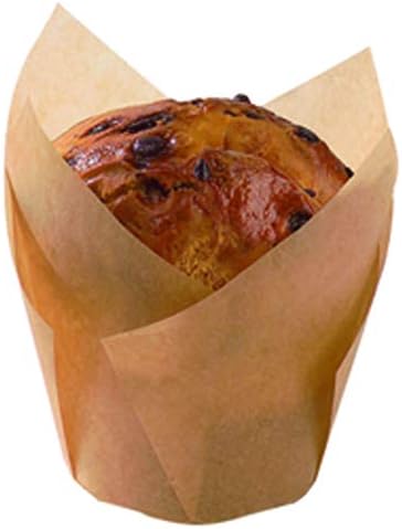 PacknWood 209CPST3M Brown tulip papers, Tulips Golden Brown Silicone Baking Cup,tulip cupcake liners for baking (3oz, 1.5") - 1000 per case by PacknWood