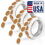 Perco Kraft Brown Perforated Round Circle Dot Sticker 1-Inch Labels — 3 Rolls, 3,000 Stickers - Natural Rustic Labels for Handmade Products, Pricing & Packaging - Made in USA by Perco