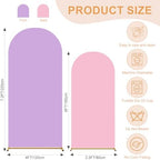 Pink Purple Arch Backdrop Cover Set of 2 (6FT/7.2FT) Arch Cover Spandex Wedding Arch Stand Covers for Birthday Party Baby Shower Girls Bridal Shower Photo Balloon Arch Covers Backdrop Background - Image 2