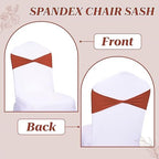 MDS Pack of 100 Spandex Chair Sashes Without Slider Buckles – Terracotta - Image 4