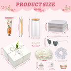 74Pcs Baby Shower Prizes for Game Winners Include Glass Tumblers with Lids and Straws, Hand Creams, Jewelry Boxes, Sunglasses, Powder Puffs for Baby Shower Wedding Bridal Shower Favors (White, 6) - Image 3
