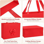 Catlovecorn 20 Pack Large Red Gift Bags, 16.5 x 5.5 x 12.6 In - Image 3