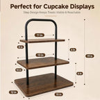 Cupcake Stand, 3 Tier Large Wood Cupcake Stand for 50 Cupcakes - Image 3