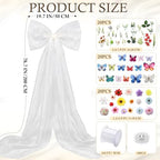 Norme 79 x 20 Inch Giant Organza Bow Decoration, Extra Large Tulle Bow - Image 2