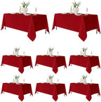 Fitable 8 Pack Red Tablecloths 60x102 Inch for 6 Ft Rectangle Tables by Fitable