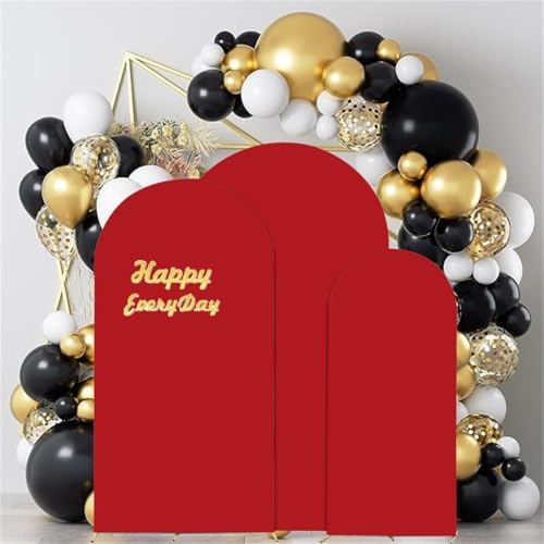 HAINARverS Set of 3 Stretchy Arch Backdrop Stand Covers, Red, 6/6.6/7.2FT - Image 2